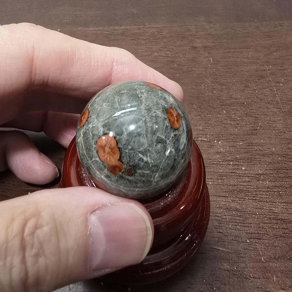 Red Planet Obsidian Crystal Sphere - Picture 8 of 9